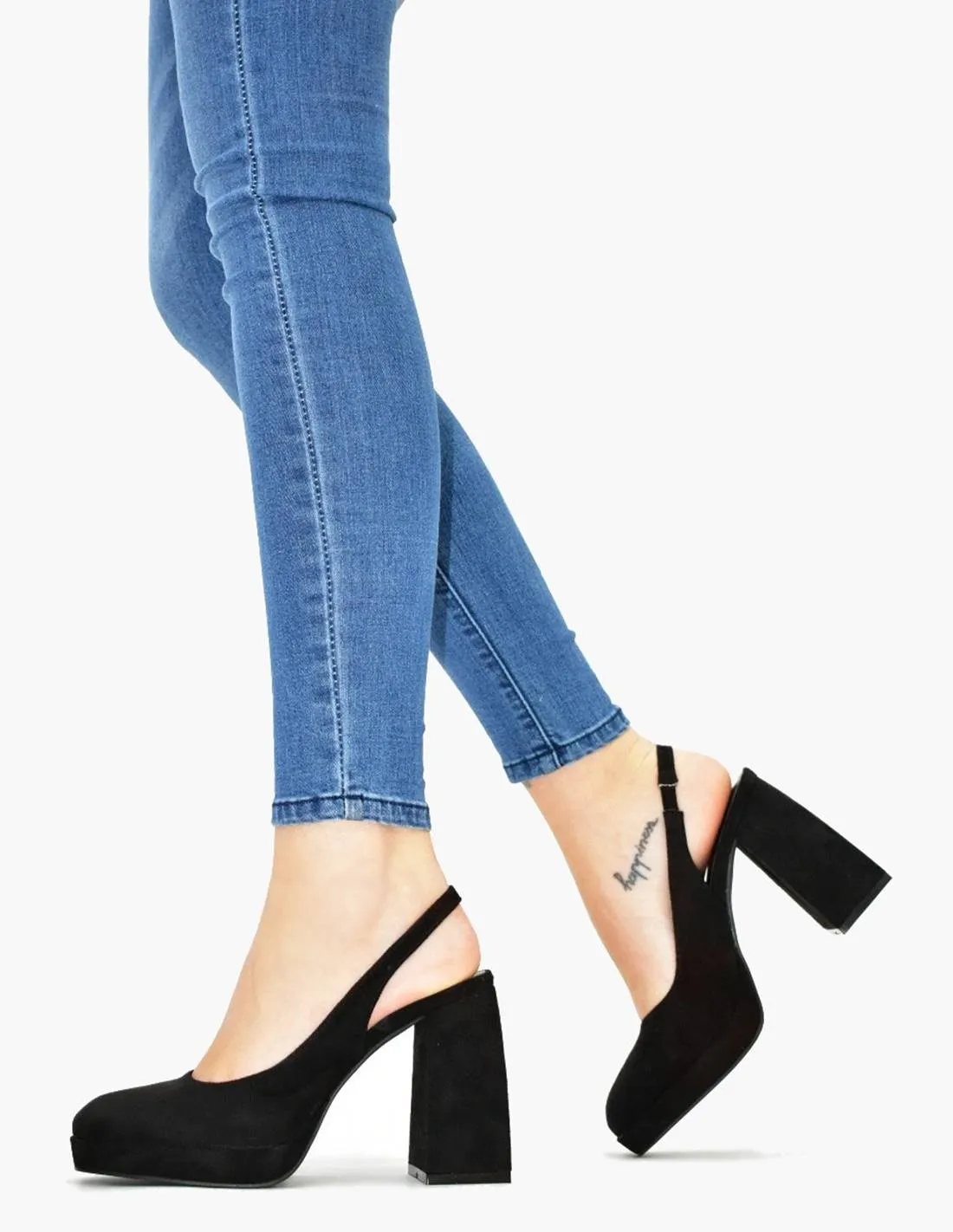 Sandalia negra con plataforma | Bounarotti