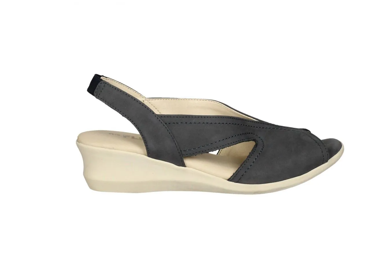 Sandalia Nobuck Azul Cu#a Baja