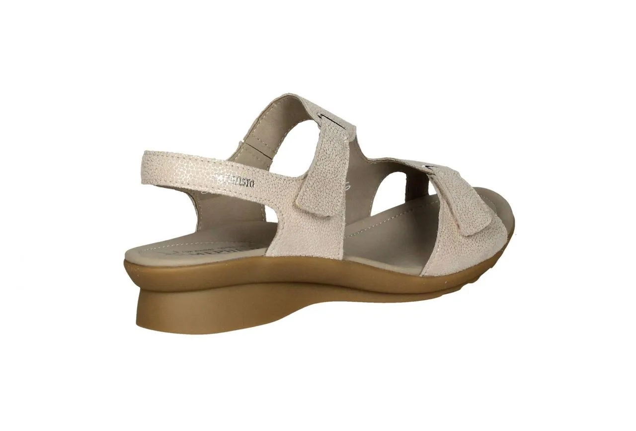 Sandalia Nobuck Beige 2 Tiras Velcro Piso Goma