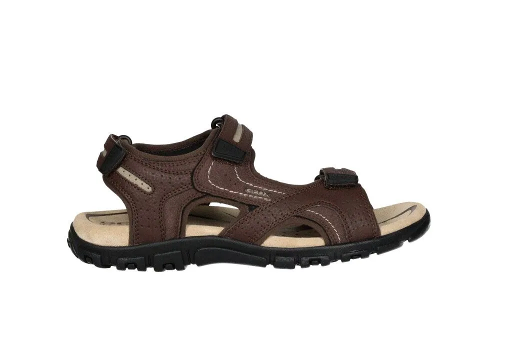 Sandalia Piel/nobuck Marron/beige 3 Velcros