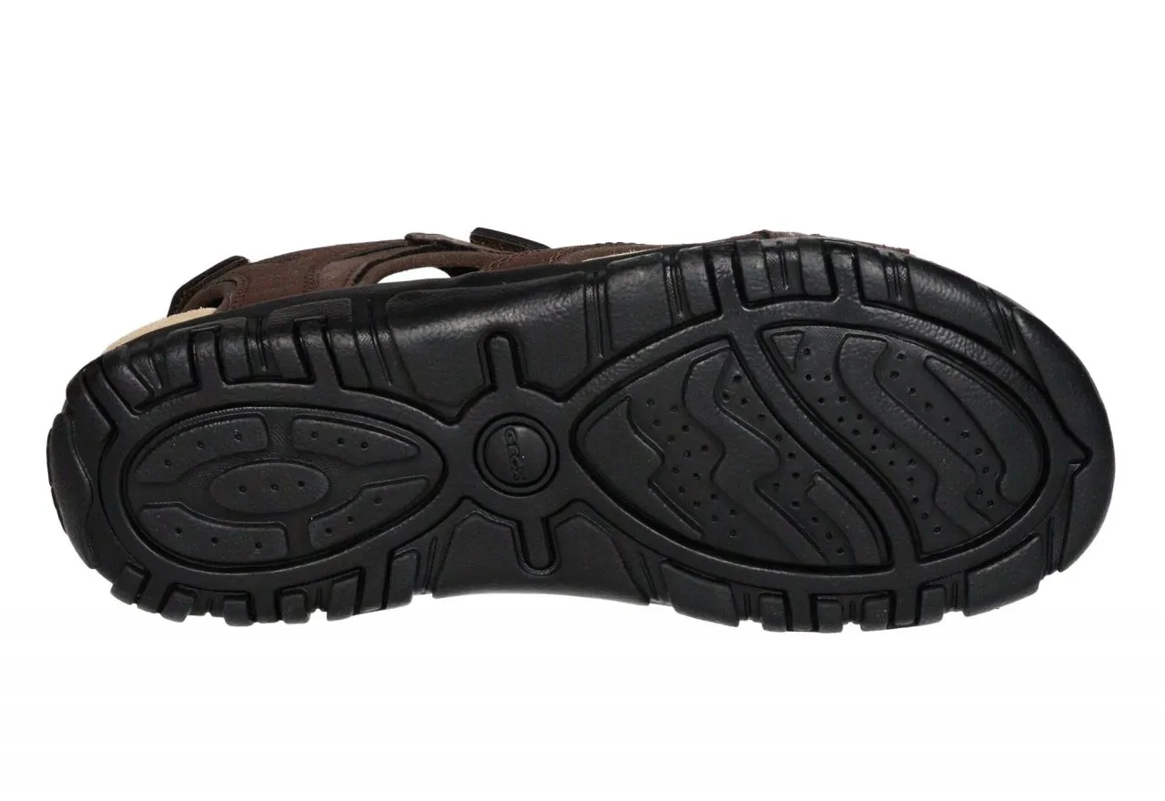 Sandalia Piel/nobuck Marron/beige 3 Velcros