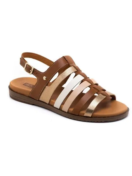 SANDALIA PIKOLINOS FORMENTERA W8Q0799C BEIGE Y CUERO