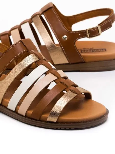 SANDALIA PIKOLINOS FORMENTERA W8Q0799C BEIGE Y CUERO