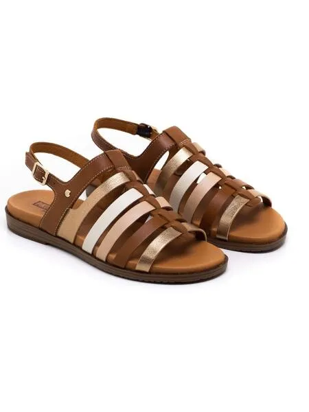SANDALIA PIKOLINOS FORMENTERA W8Q0799C BEIGE Y CUERO
