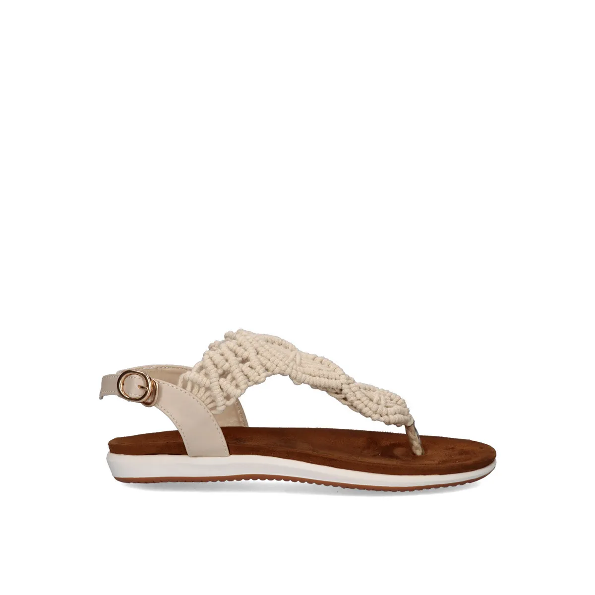 SANDALIA PLANA DE DEDO CROCHET F804326A BEIGE