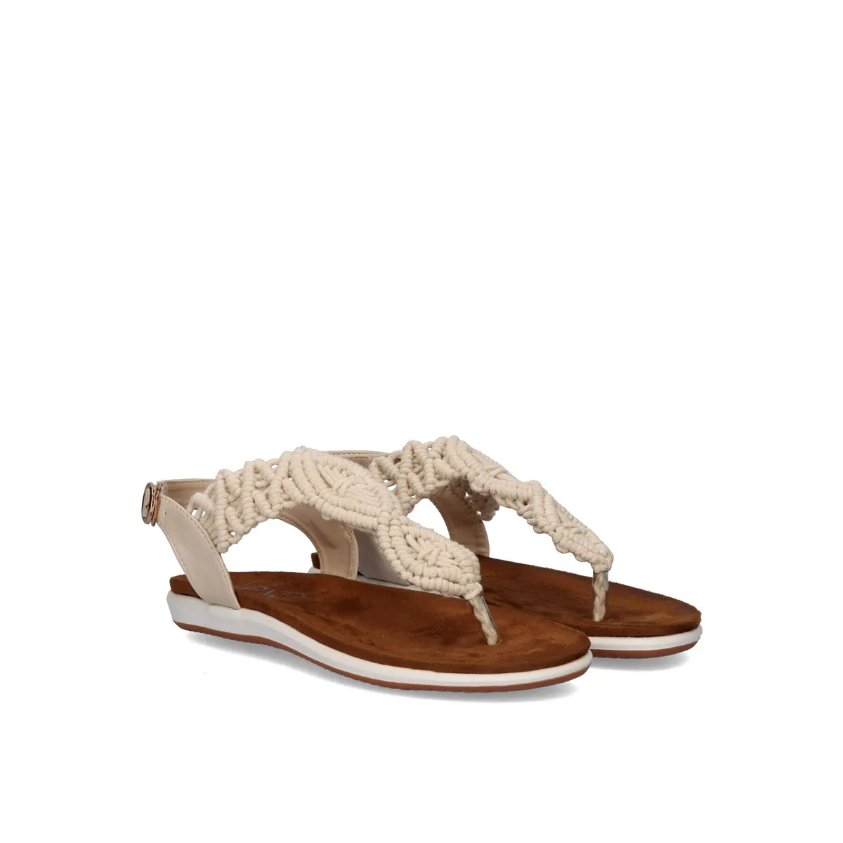 SANDALIA PLANA DE DEDO CROCHET F804326A BEIGE
