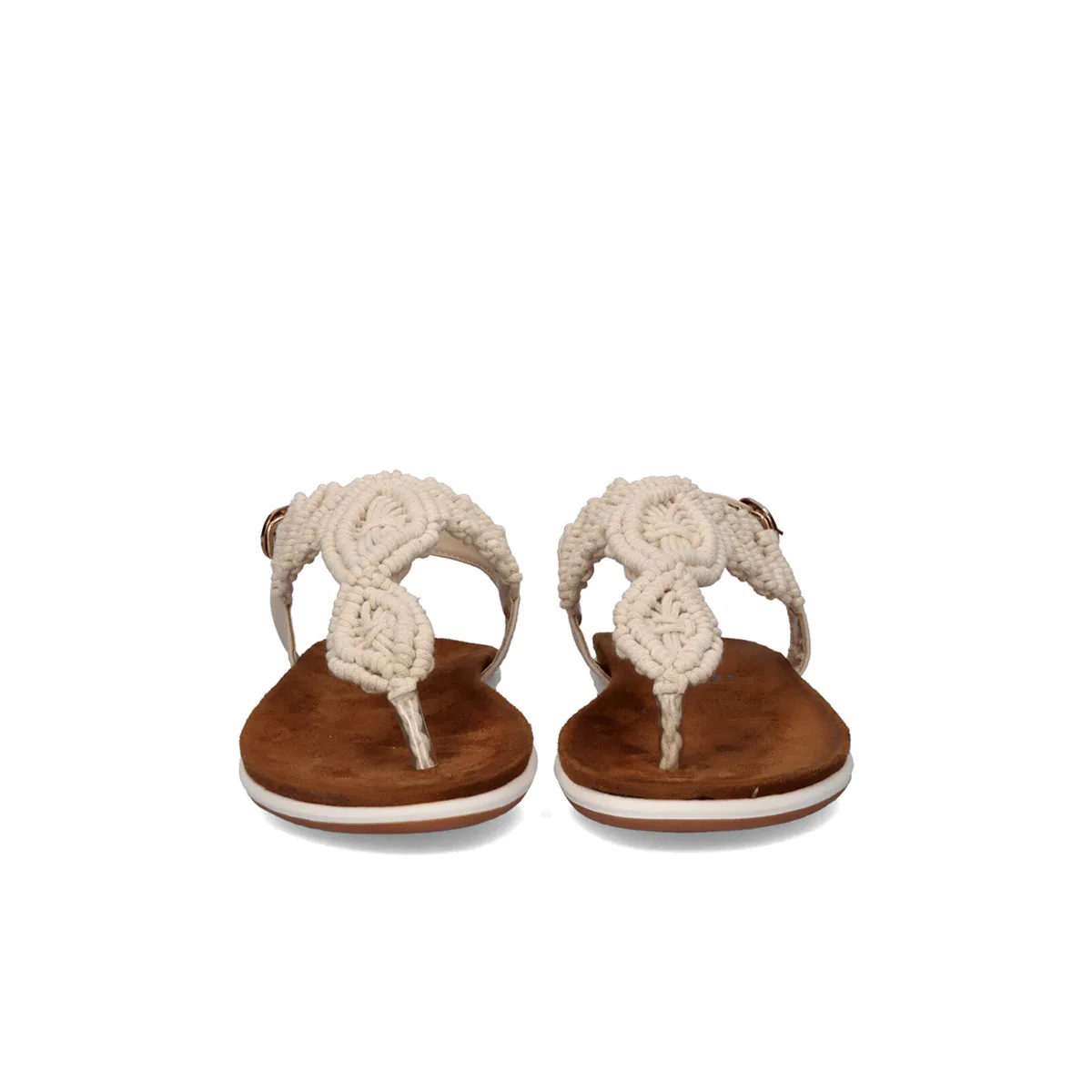 SANDALIA PLANA DE DEDO CROCHET F804326A BEIGE