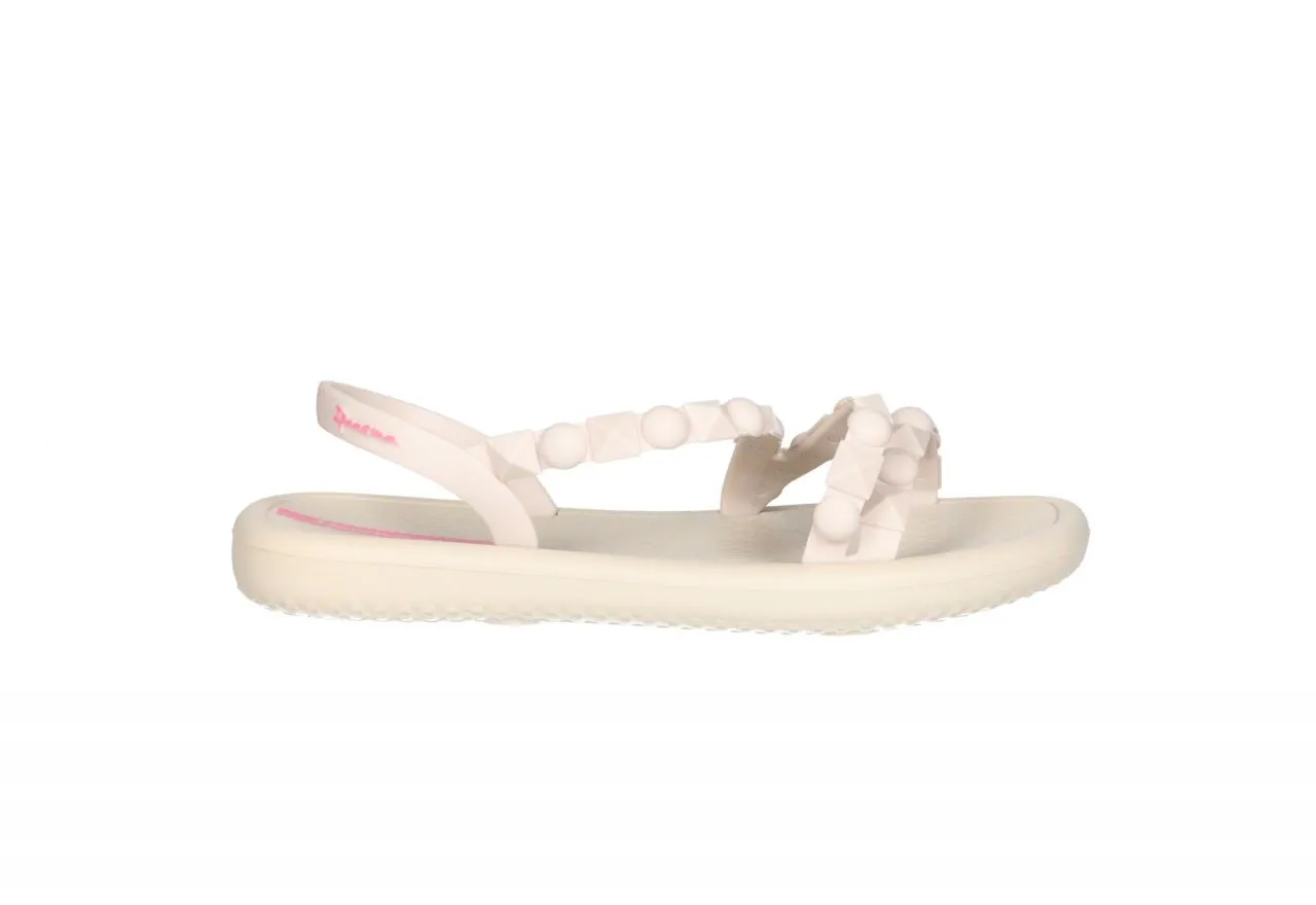 Sandalia Playa Beige Tiras Tachas Redondas y Triangulares