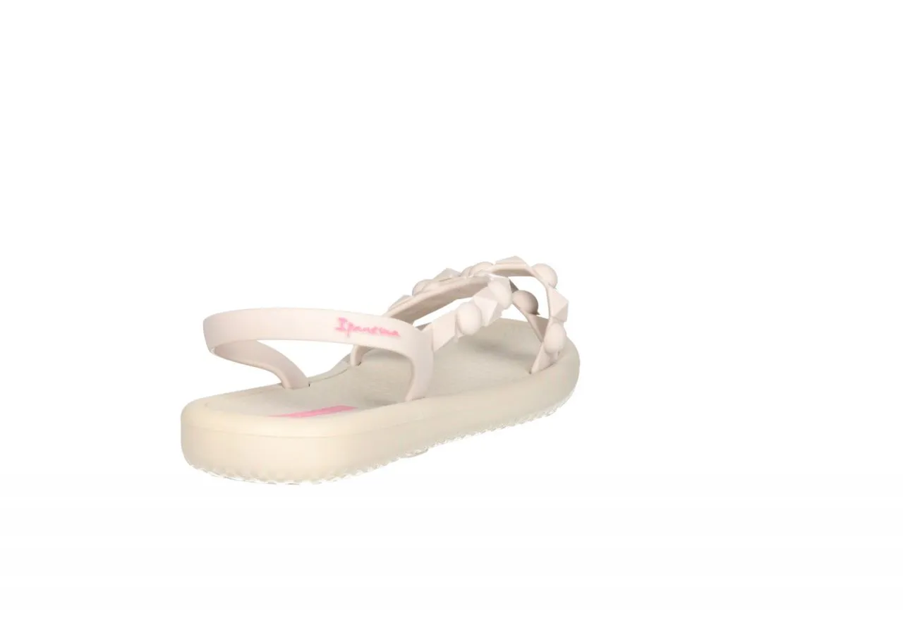 Sandalia Playa Beige Tiras Tachas Redondas y Triangulares