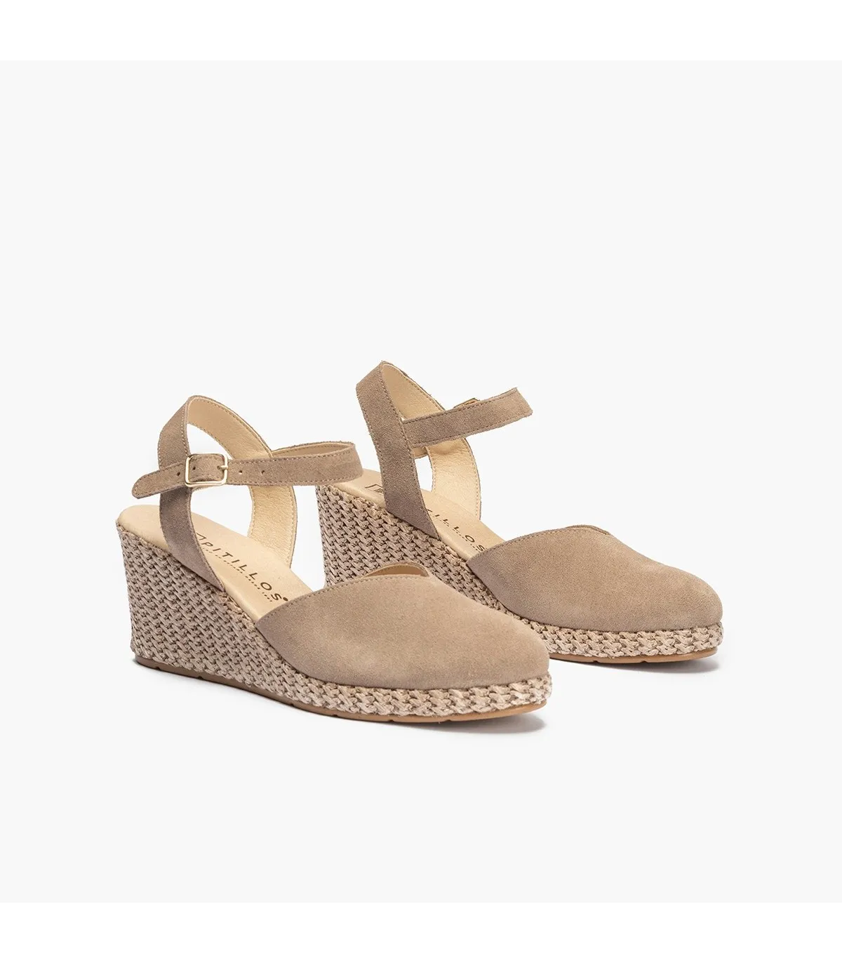 Sandalia valenciana alta hueco pico serraje BEIGE