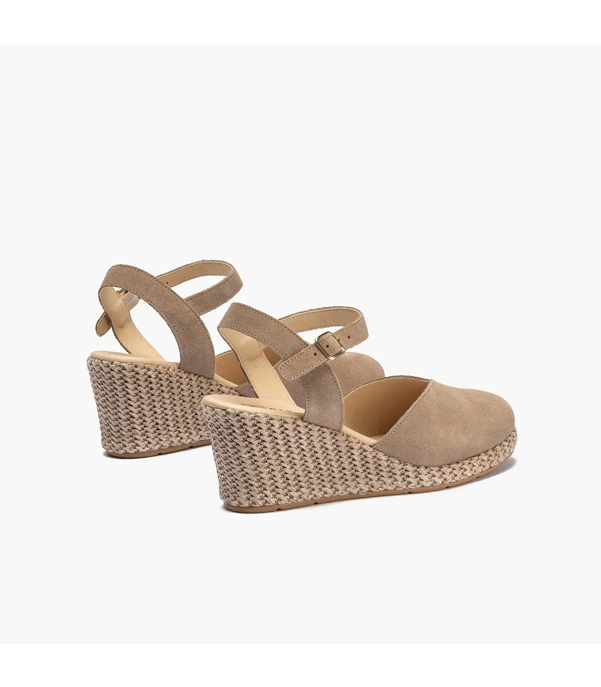 Sandalia valenciana alta hueco pico serraje BEIGE