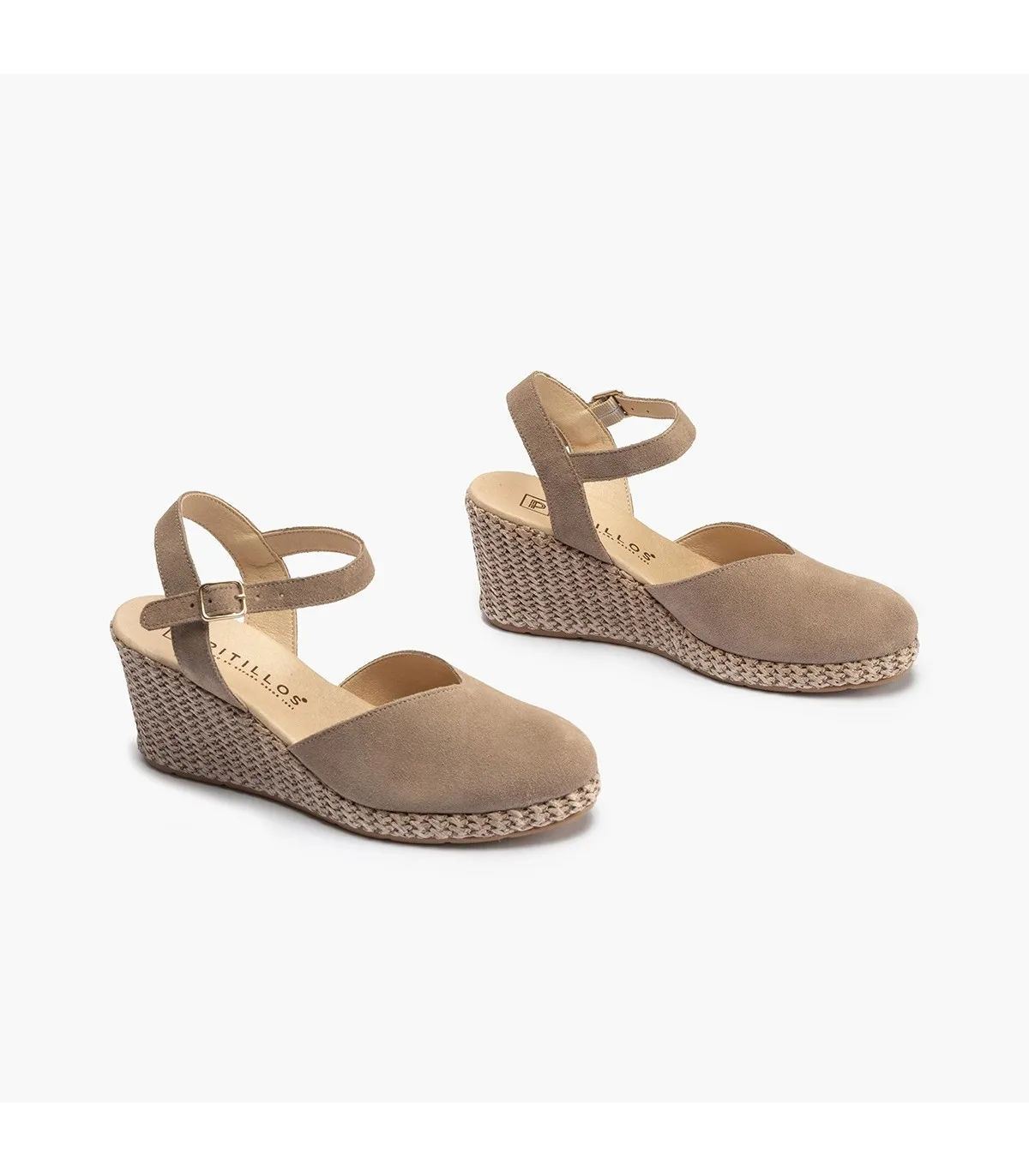 Sandalia valenciana alta hueco pico serraje BEIGE