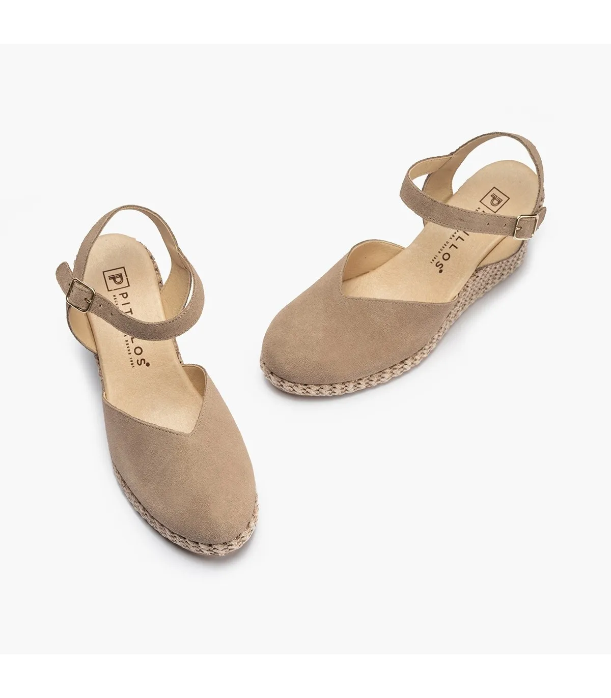 Sandalia valenciana alta hueco pico serraje BEIGE