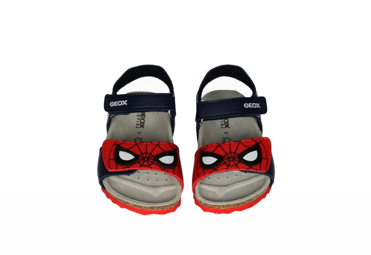 Sandalia Velcro Azul/rojo 3 Tiras Spiderman