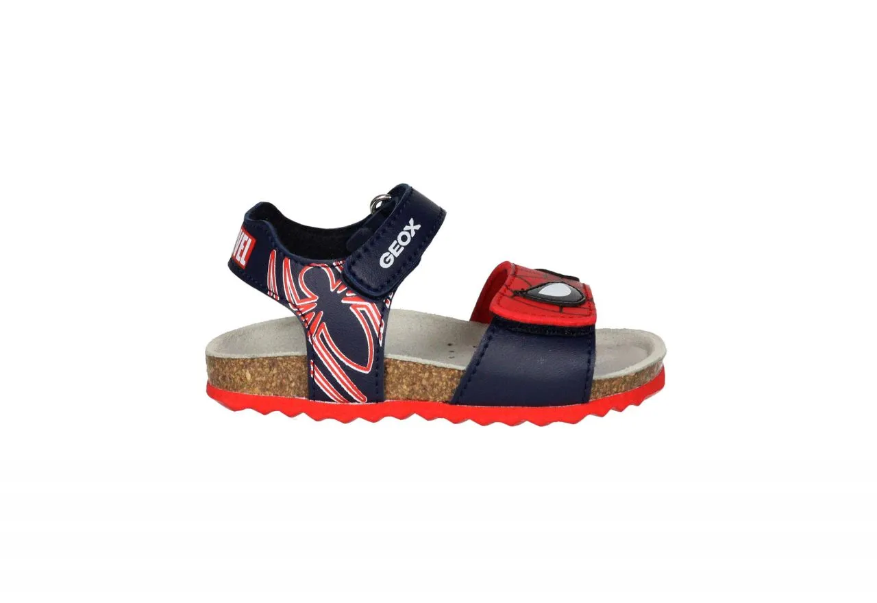 Sandalia Velcro Azul/rojo 3 Tiras Spiderman
