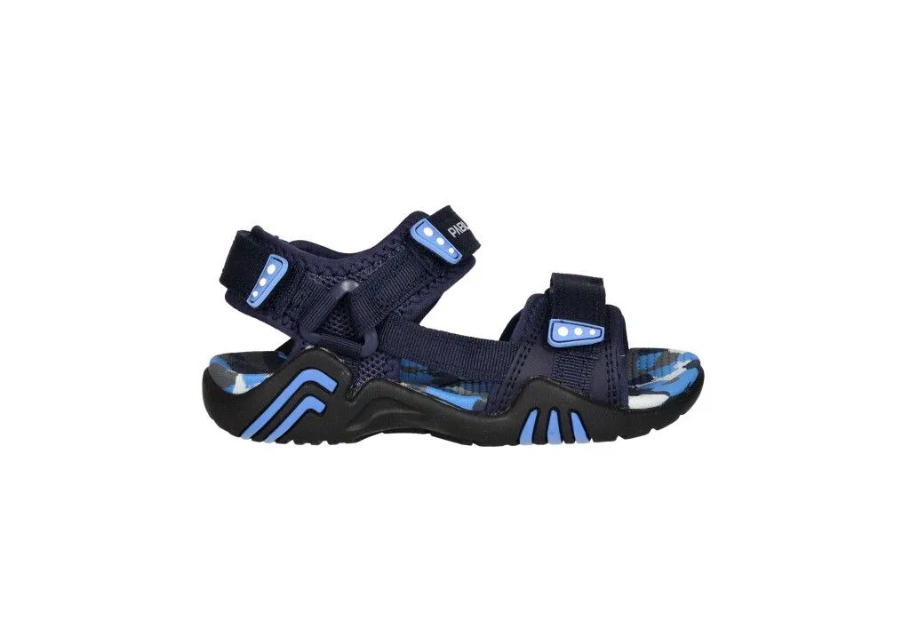 Sandalia Velcros Tres Tiras Azul Planta Camuflaje