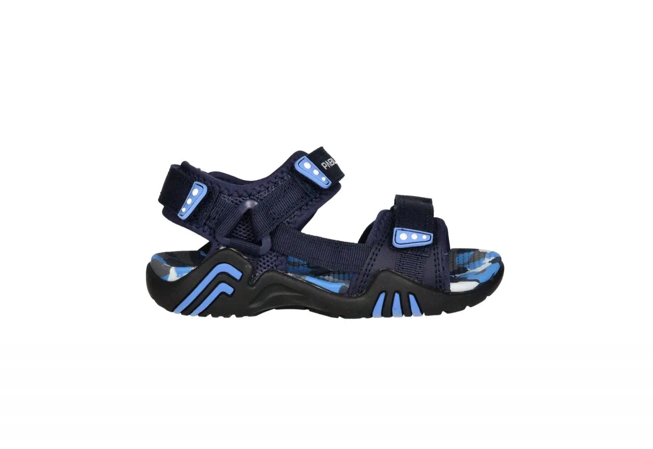 Sandalia Velcros Tres Tiras Azul Planta Camuflaje
