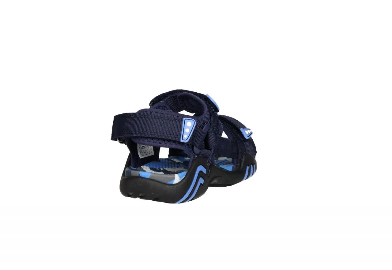 Sandalia Velcros Tres Tiras Azul Planta Camuflaje