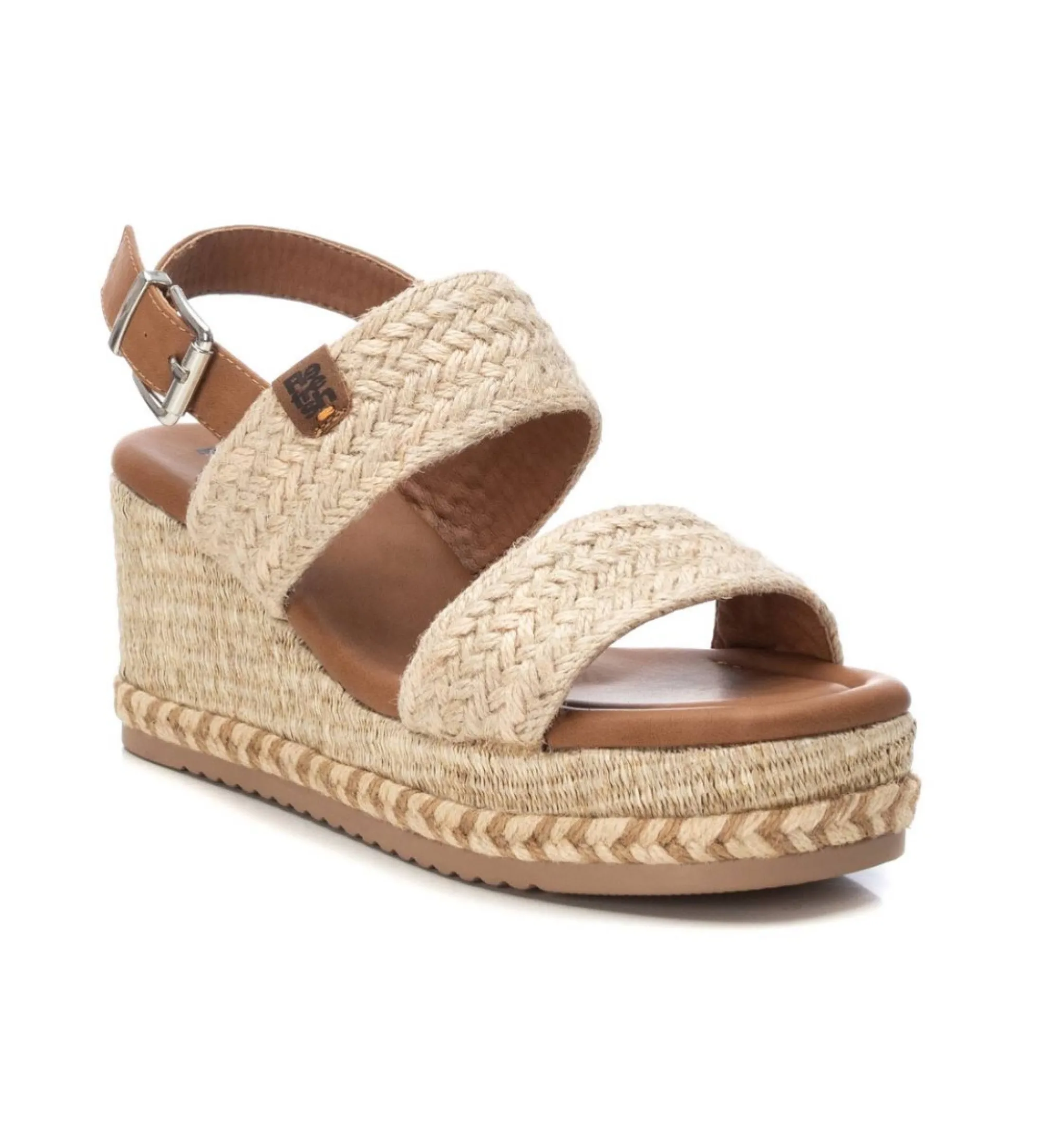 SANDALIAS 171732 BEIGE ALTURA CUñA 8CM
