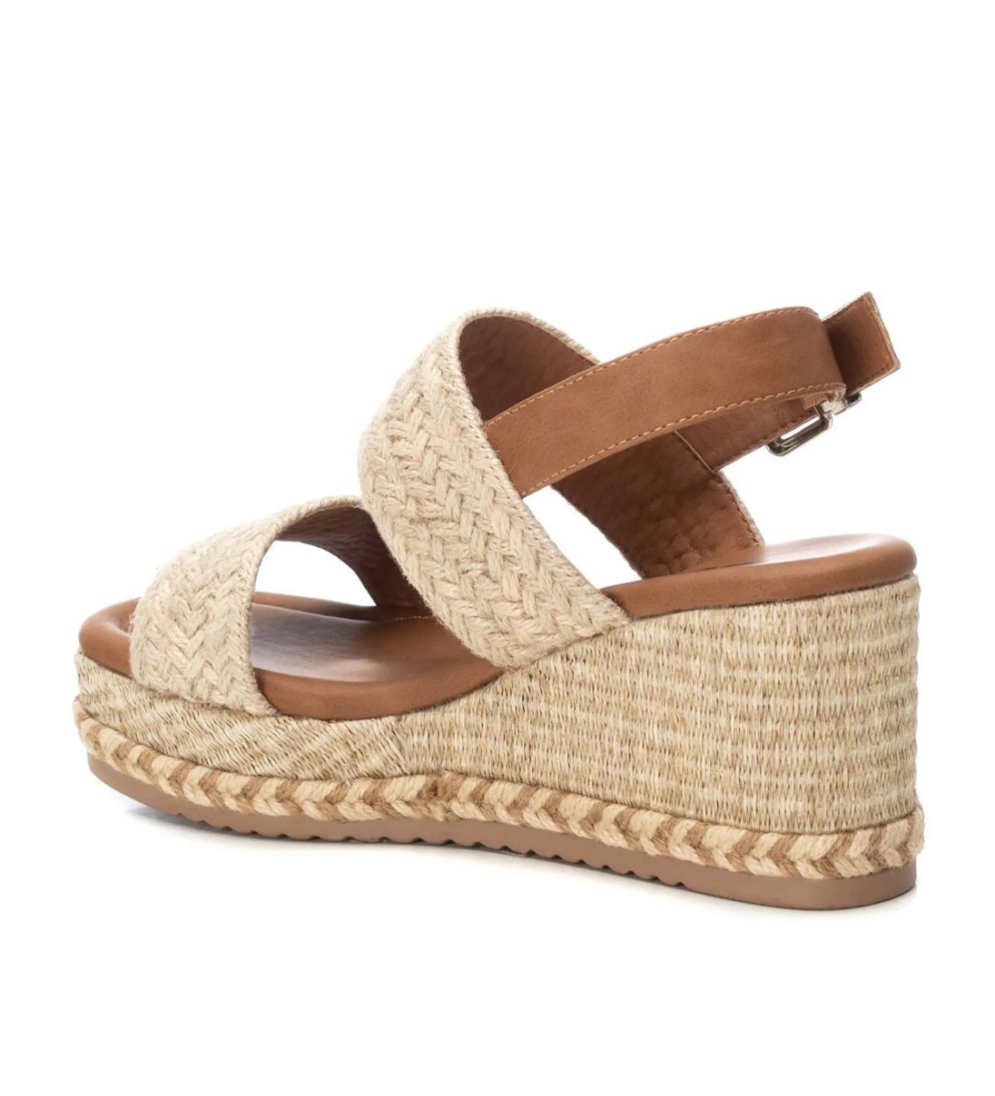 SANDALIAS 171732 BEIGE ALTURA CUñA 8CM