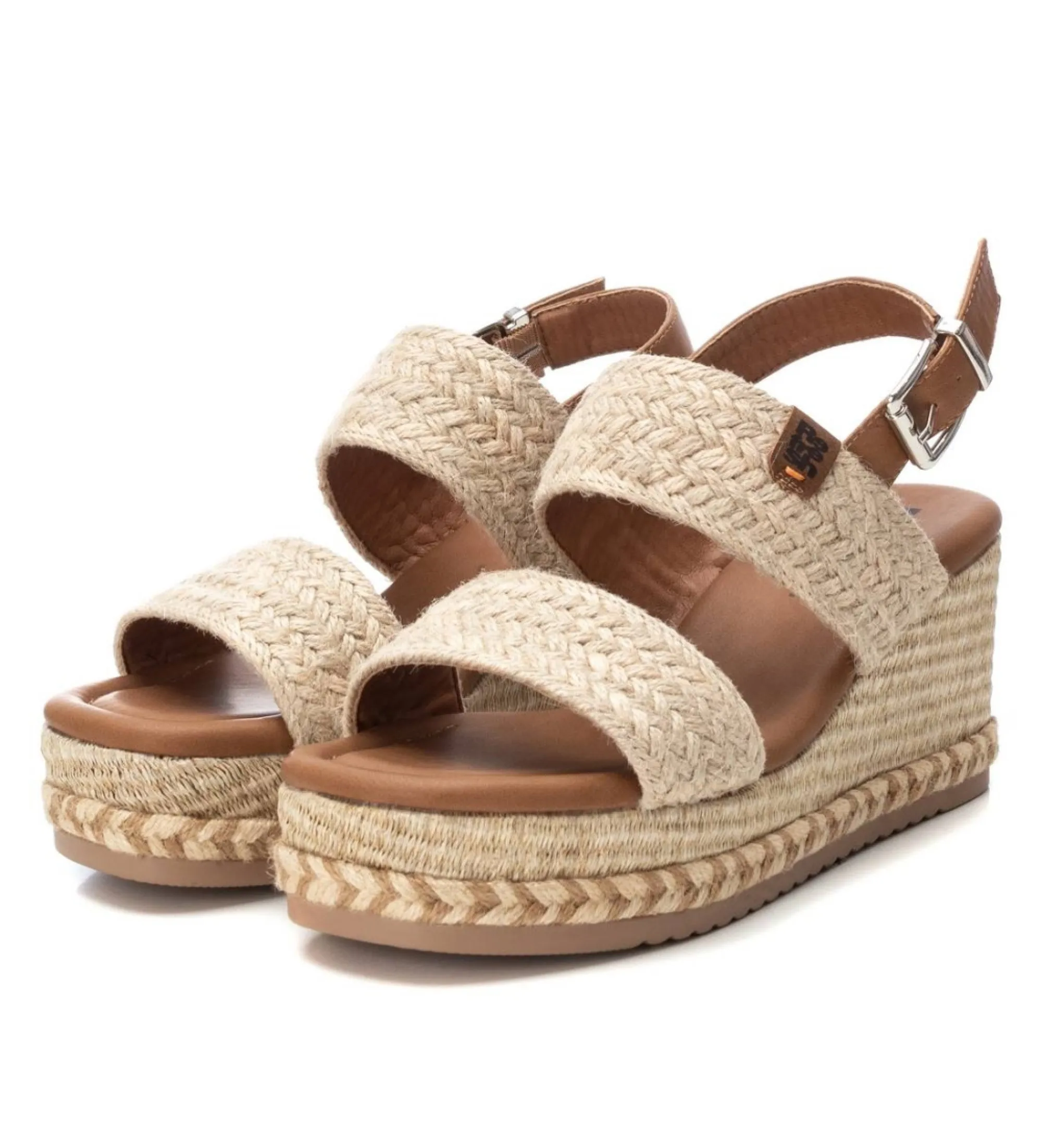 SANDALIAS 171732 BEIGE ALTURA CUñA 8CM