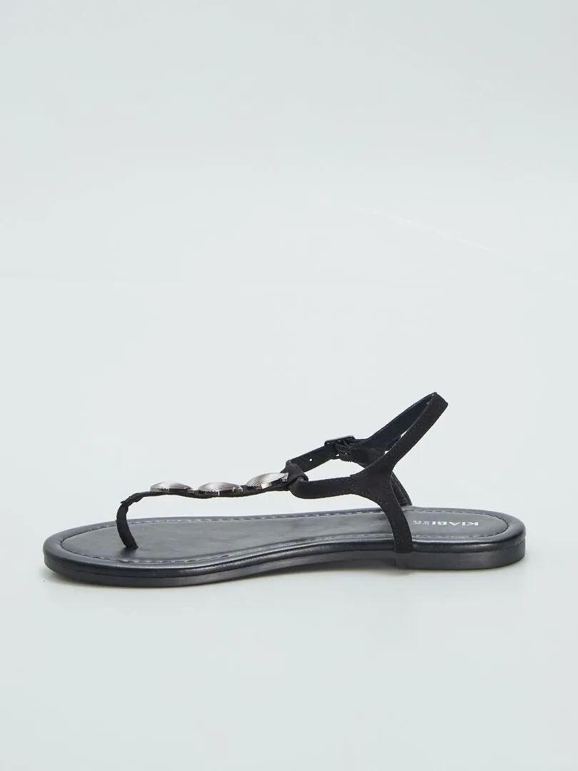 SANDALIAS CON CONCHAS  NEGRO