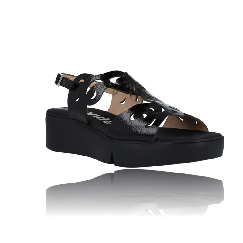 SANDALIAS CON CUñA PARA MUJER WONDERS AFRO B7930