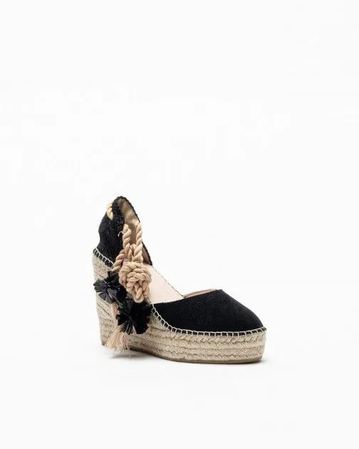 Sandalias con cuña PROF Alba135 Negro