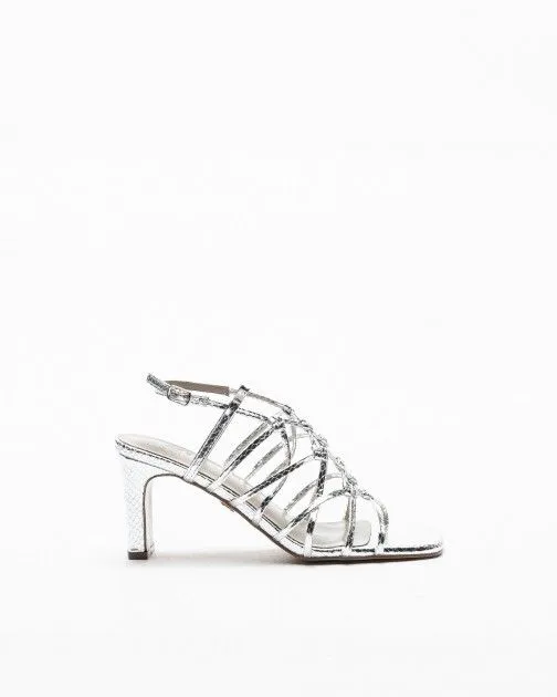 SANDALIAS DE TACóN ALTO GLOSS 9295 PLATEADO