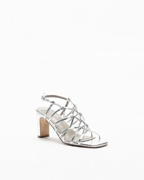 SANDALIAS DE TACóN ALTO GLOSS 9295 PLATEADO