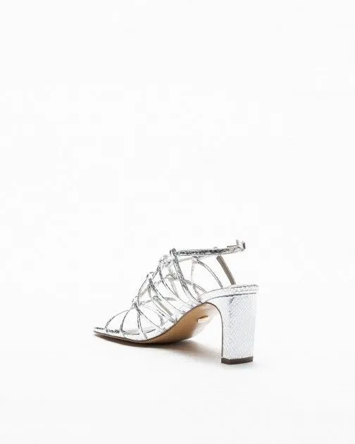 SANDALIAS DE TACóN ALTO GLOSS 9295 PLATEADO