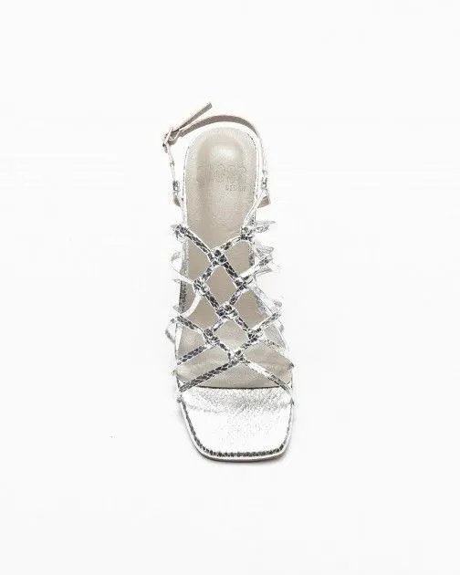 SANDALIAS DE TACóN ALTO GLOSS 9295 PLATEADO
