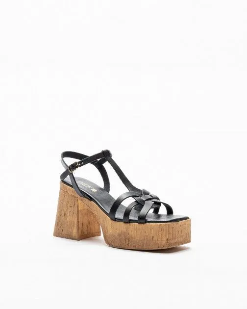 Sandalias de tacón alto PROF Tania Negro