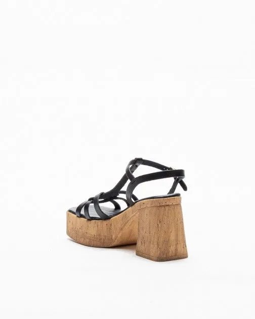 Sandalias de tacón alto PROF Tania Negro