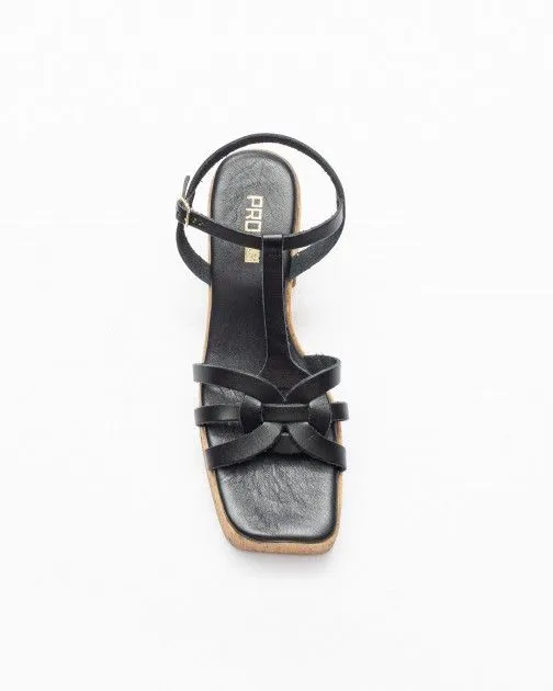 Sandalias de tacón alto PROF Tania Negro
