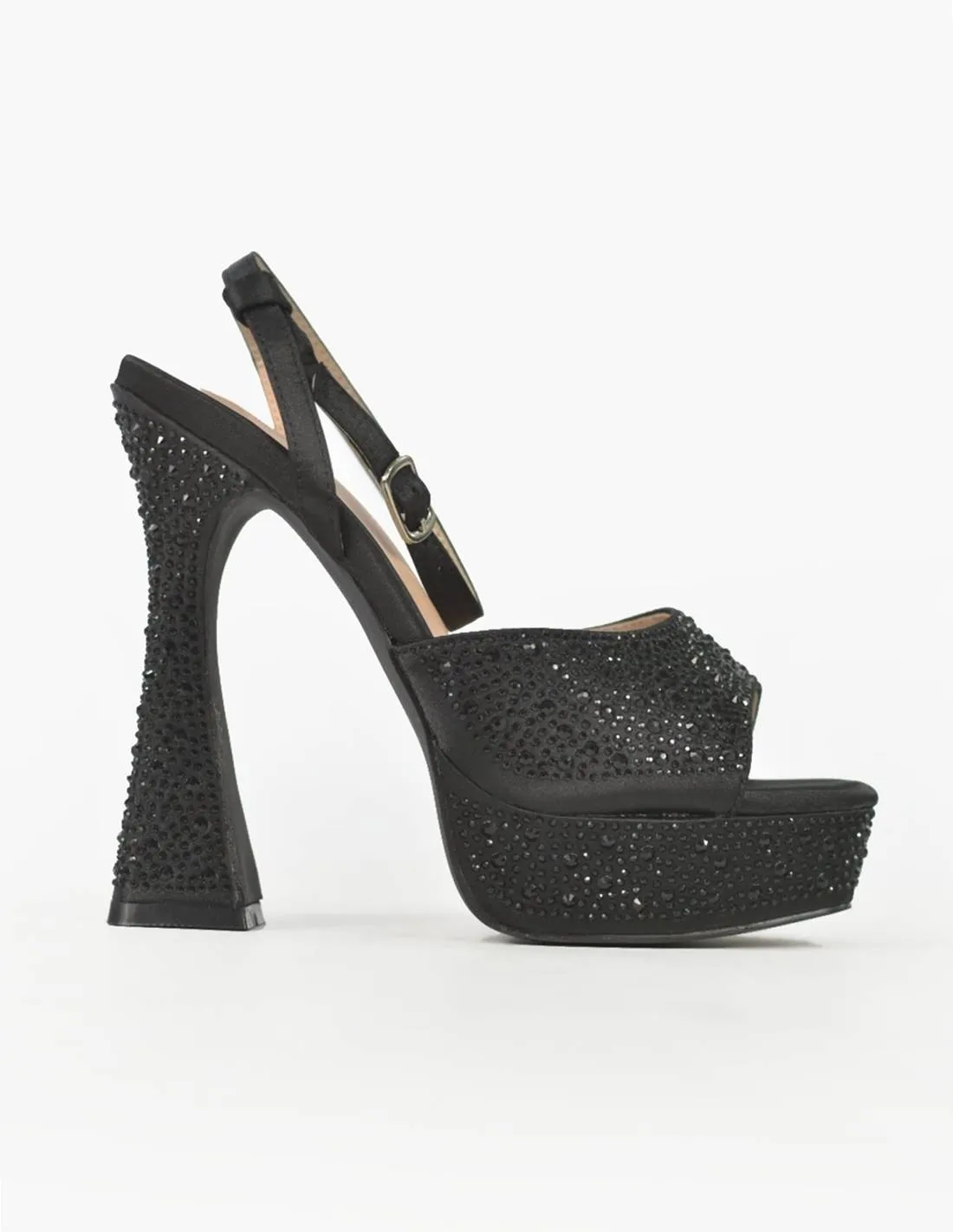 Sandalias negras | Pedreria