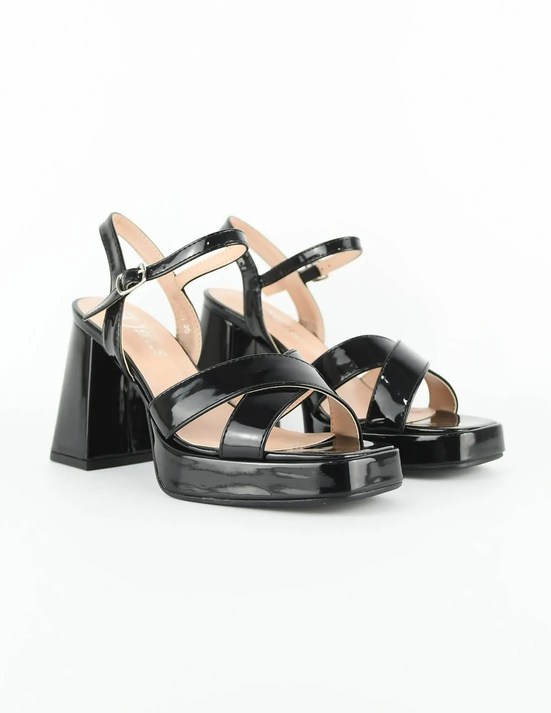 Sandalias negras de charol | Prin