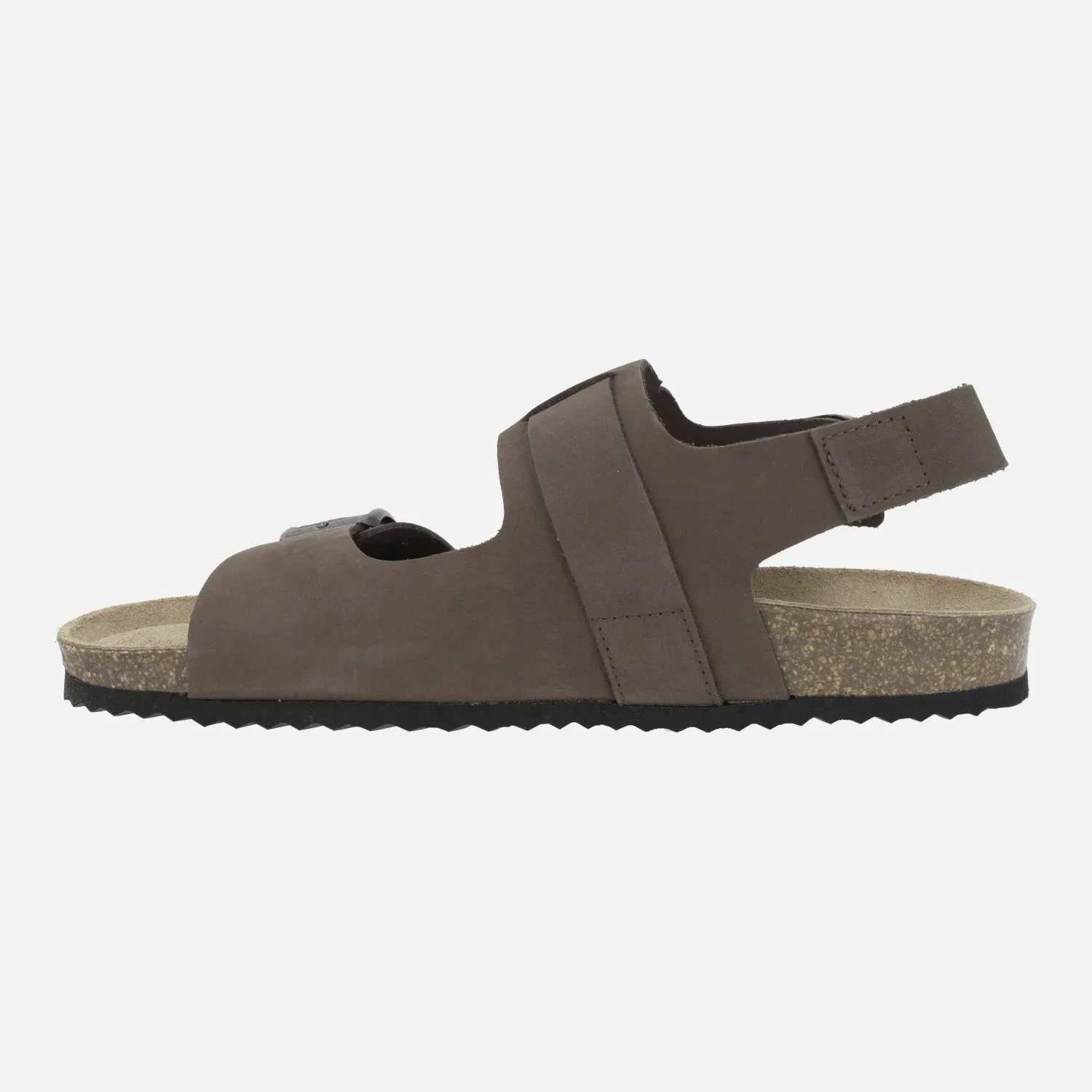 Sandalias para hombre Ghita en nobuck marrón con hebillas