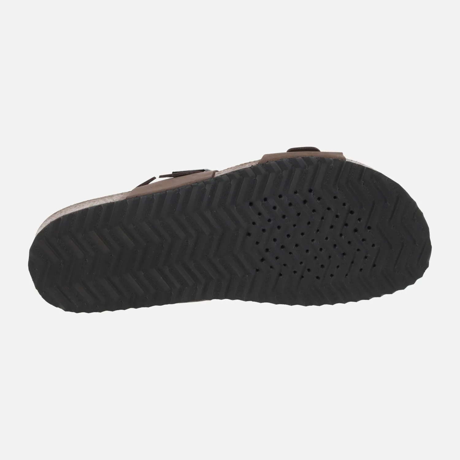 Sandalias para hombre Ghita en nobuck marrón con hebillas