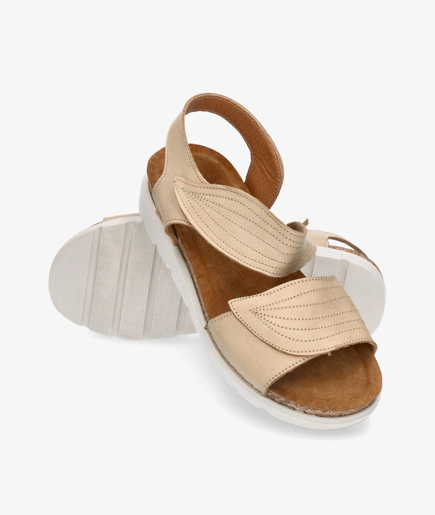 Sandalias Rhostock 14105 en nobuck beige