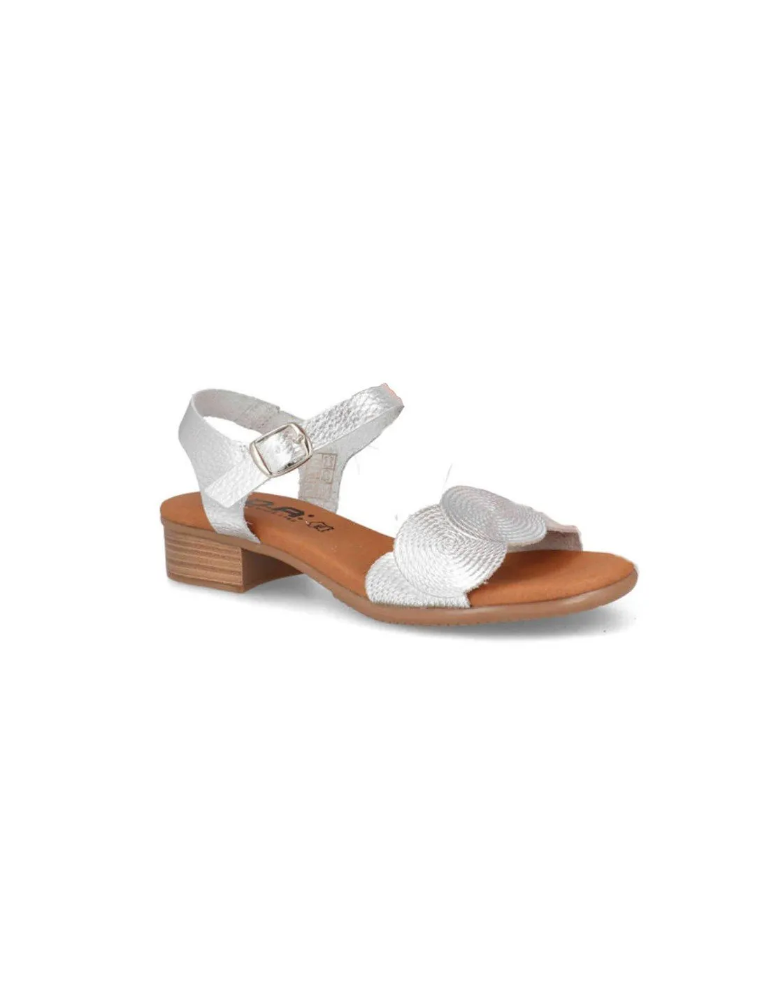 Sandalias Tacón Bajo Metalizadas