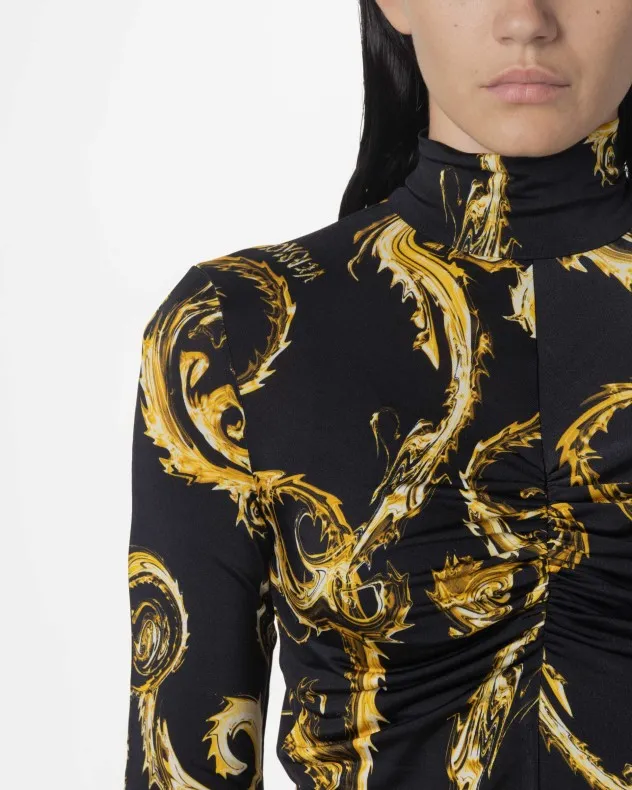 Suéter de cuello alto Versace Jeans Couture 77HAH2A5 dorado
