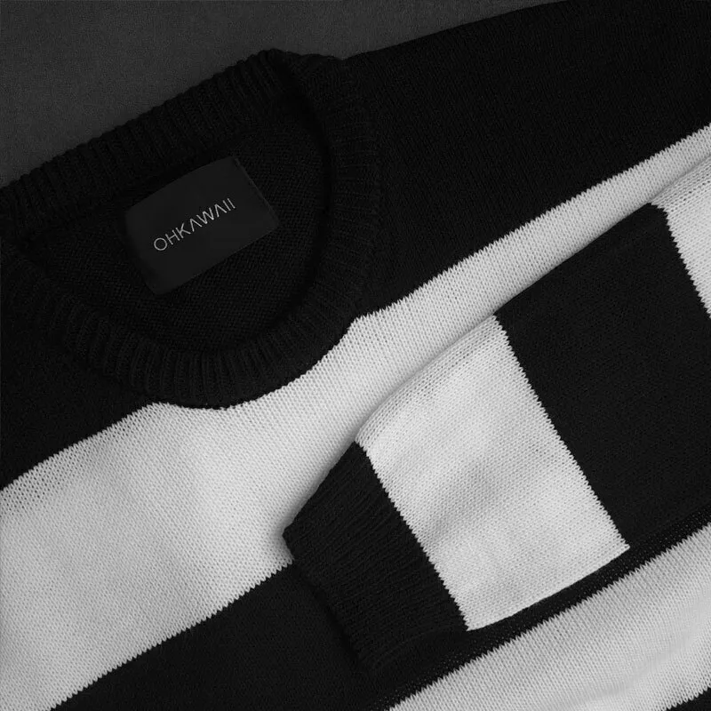 Sweater Rayado Striped Oversize B/N