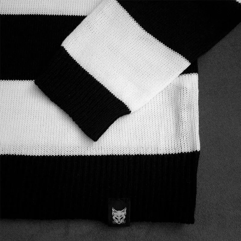 Sweater Rayado Striped Oversize B/N
