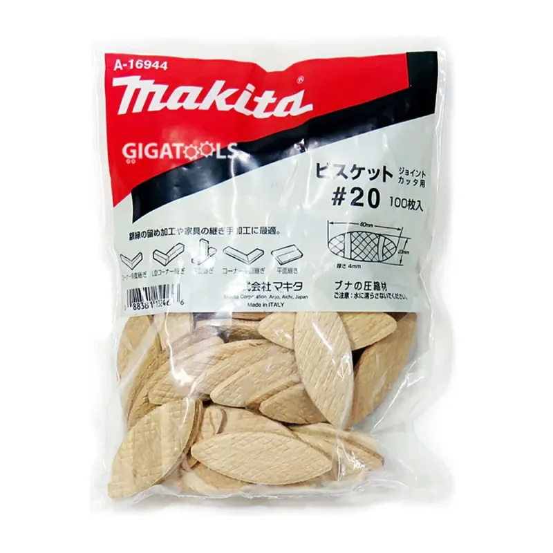 TARUGO PLANO TIPO 20 GALLETA 56X23.5MM 100UND MAKITA A16944
