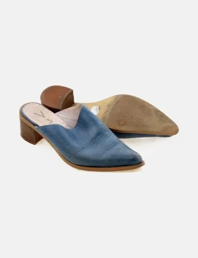 V3 Zapato mule azul campero