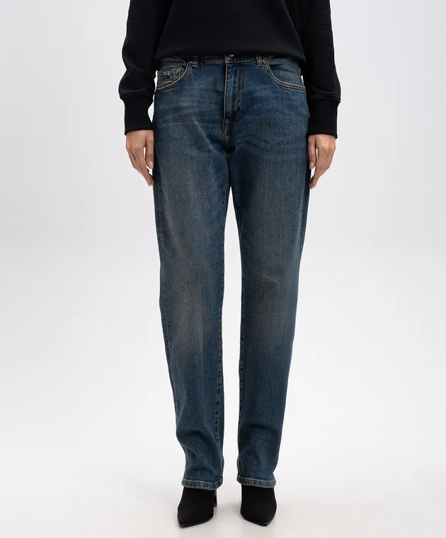 Versace Jeans Couture Blue logo boyfriend jeans
