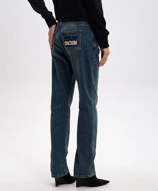 Versace Jeans Couture Blue logo boyfriend jeans