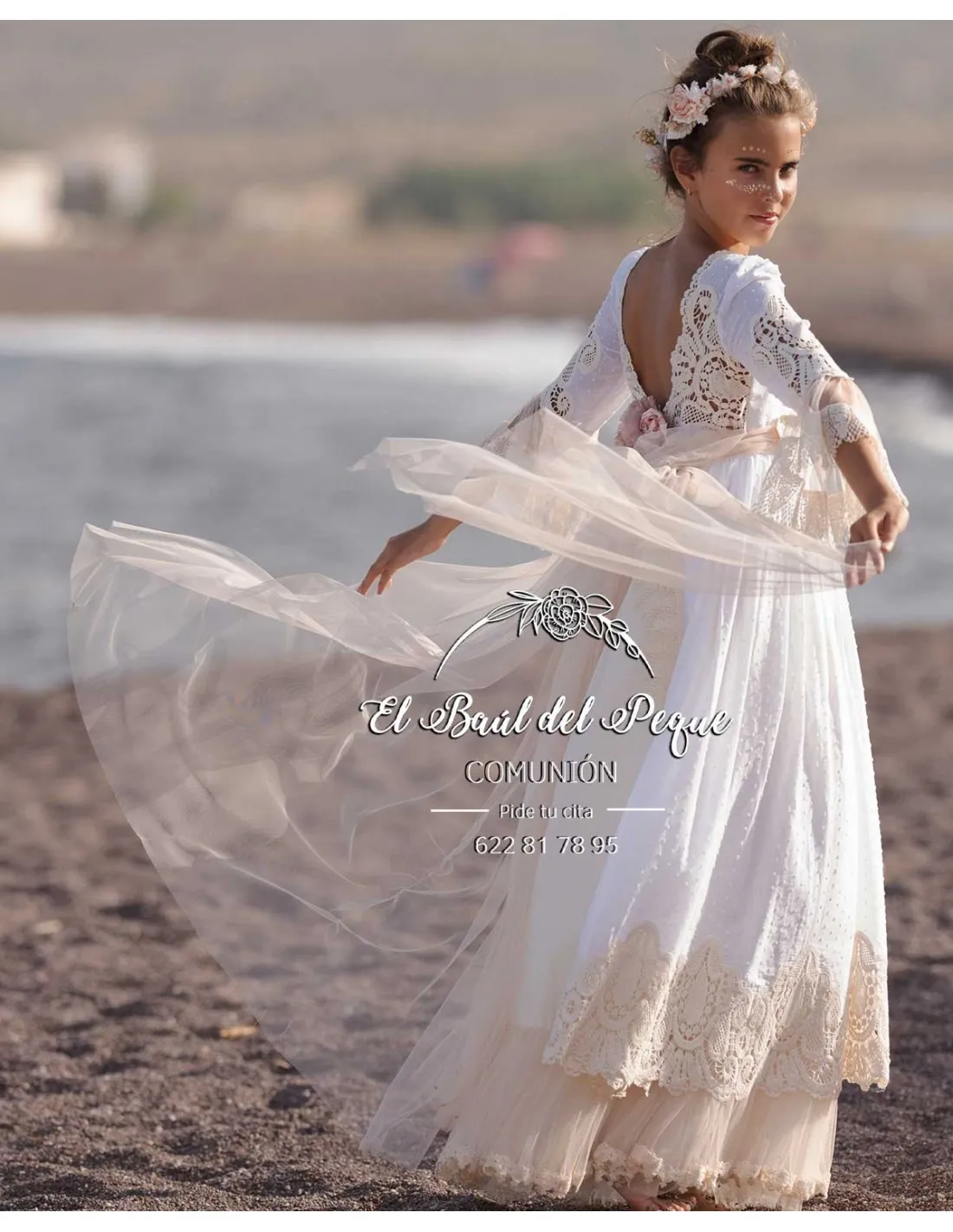Vestido Comunión Modelo Arena Mon Air 2024 Flor de Sal