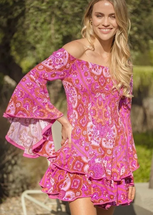 Vestido corto cosmic primrose